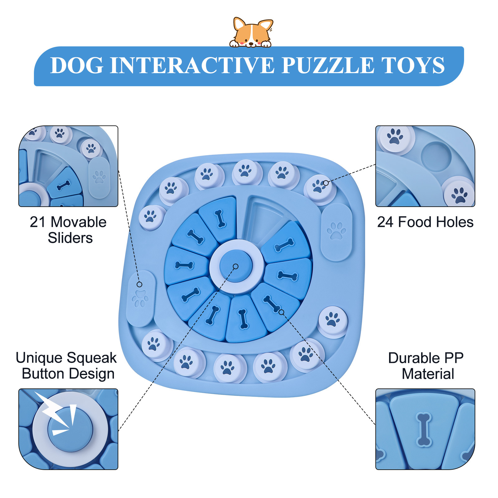 Dog Puzzle Toys Interactive Tr - Dog Treat Puzzle Toy review and price