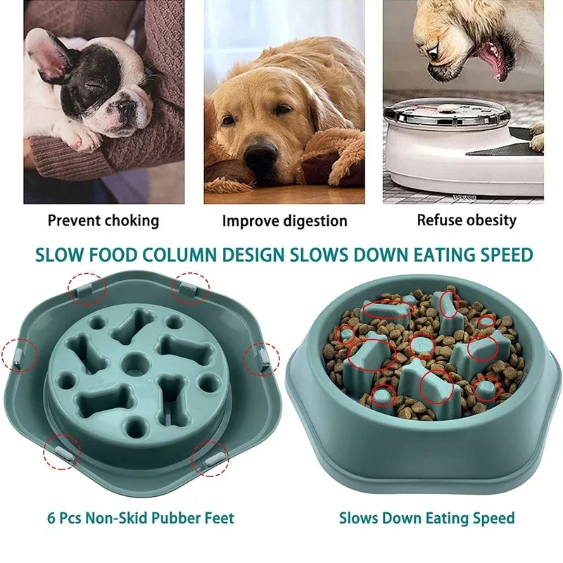 1Pc Slow Feeder Dog Bowl Anti- - Dog Treat Puzzle Toy review and price